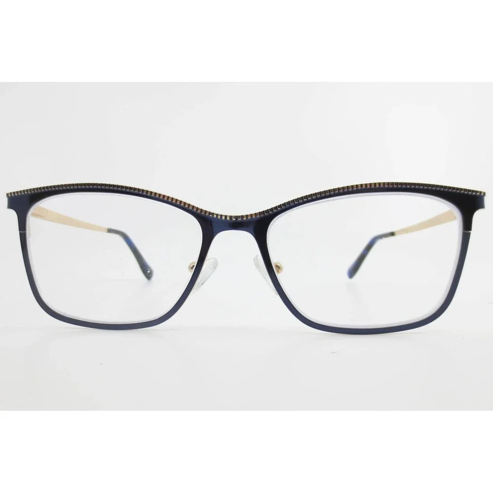 Chelsea Morgan CM 20228 Navy Gold Cat Eye Eyeglasses Frames 53-16-140